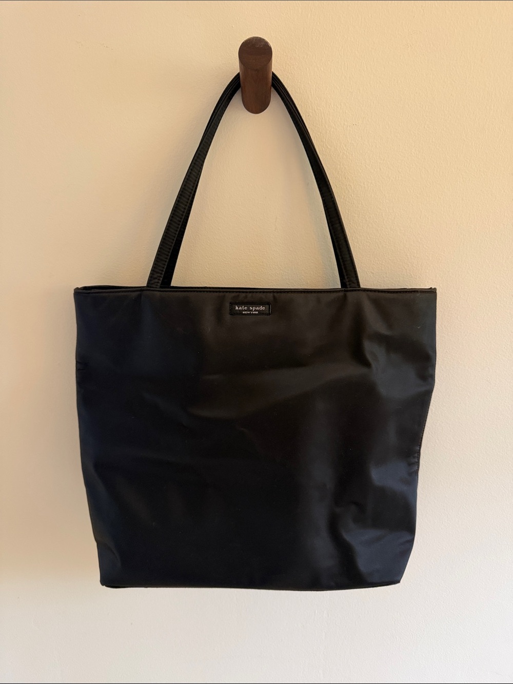 kate spade black nylon tote bag